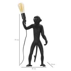LAMPE DE TABLE MONKEY NOIR CM Ø 26X34X55