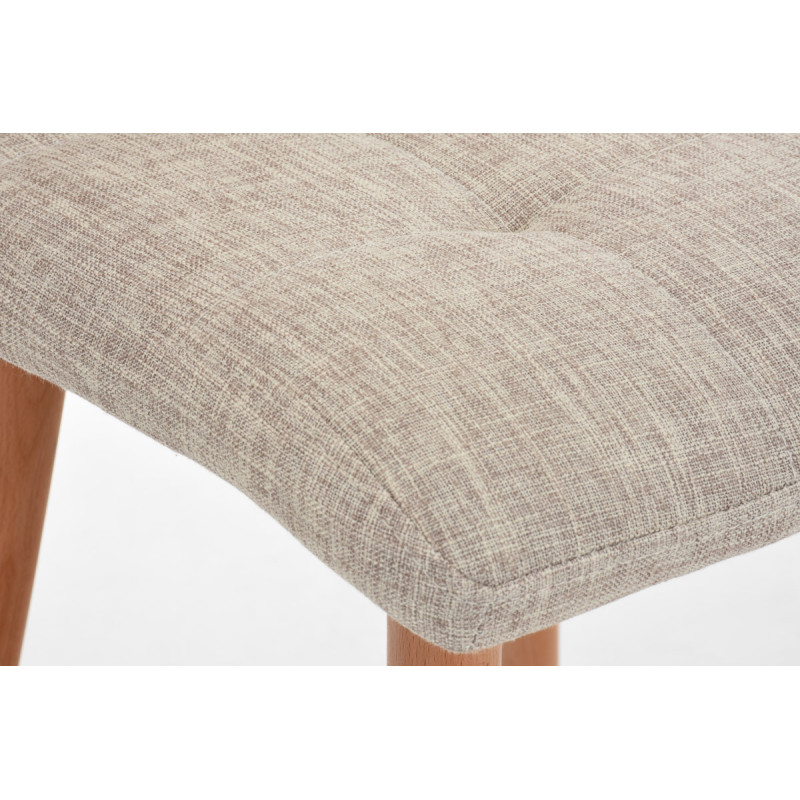 Sgabello Lincoln in tessuto crema