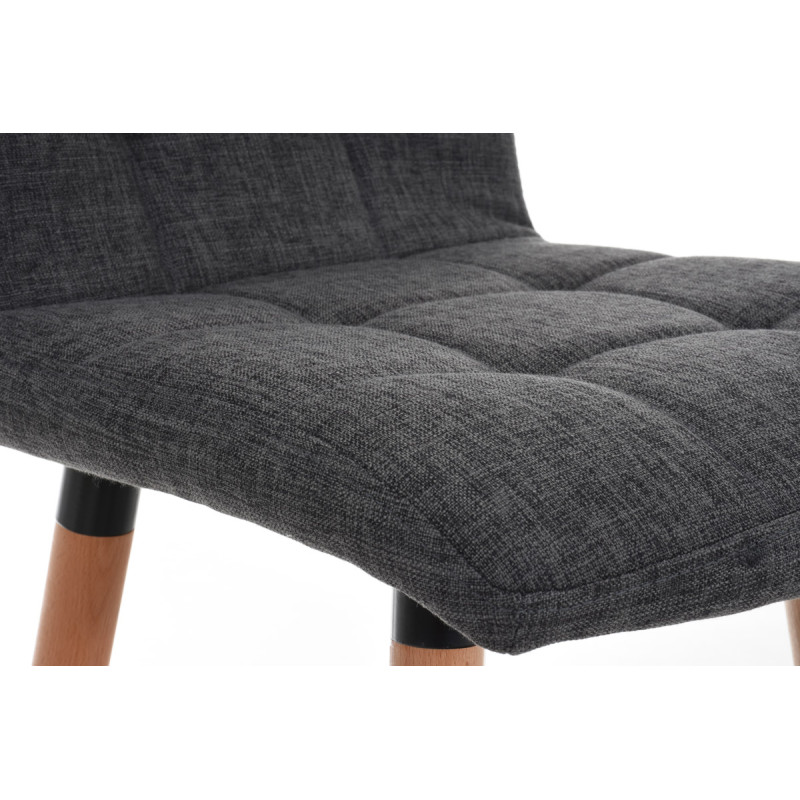 Sgabello Lincoln in tessuto grigio chiaro