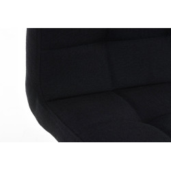 Tabouret de bar Lincoln en tissu noir