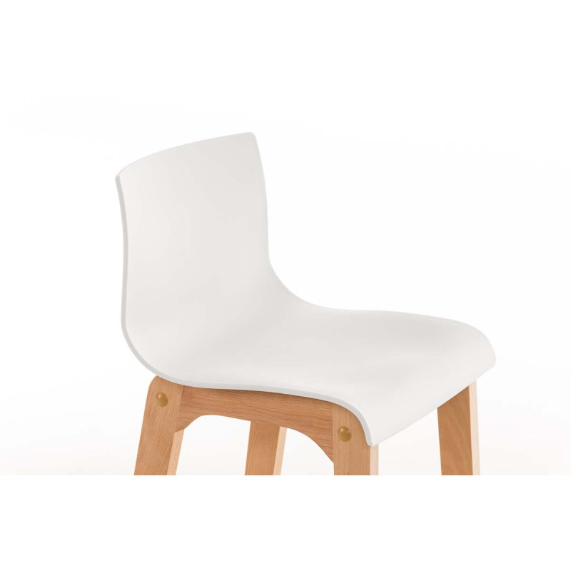 Tabouret de bar à 4 pieds Hoover Natura blanc