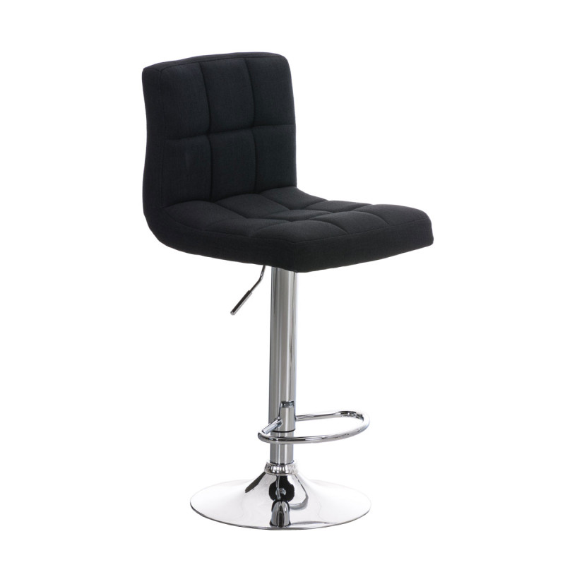 Tabouret de bar Peru, tissu C noir