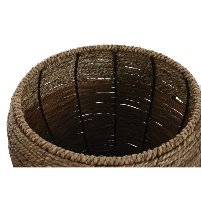 Set de pots de fleurs Home ESPRIT Naturel Métal Fibre Tropical 32 x 32 x 23 cm