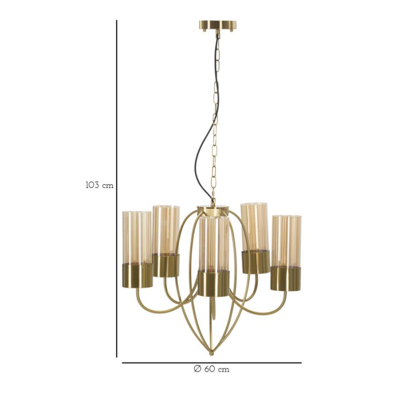 PLAFONNIER VERSAILLES 5 LUMIÈRES CM Ø 80X103