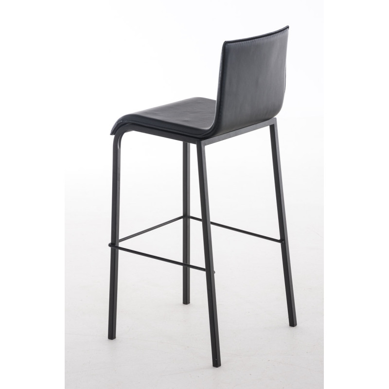Tabouret de bar Avola cuir plat B78 noir