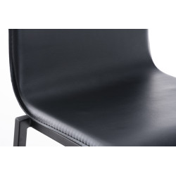 Tabouret de bar Avola en cuir, plat, B78 noir