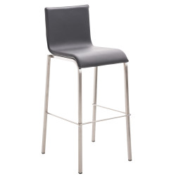 Tabouret de bar Avola en cuir, plat, 78 € gris