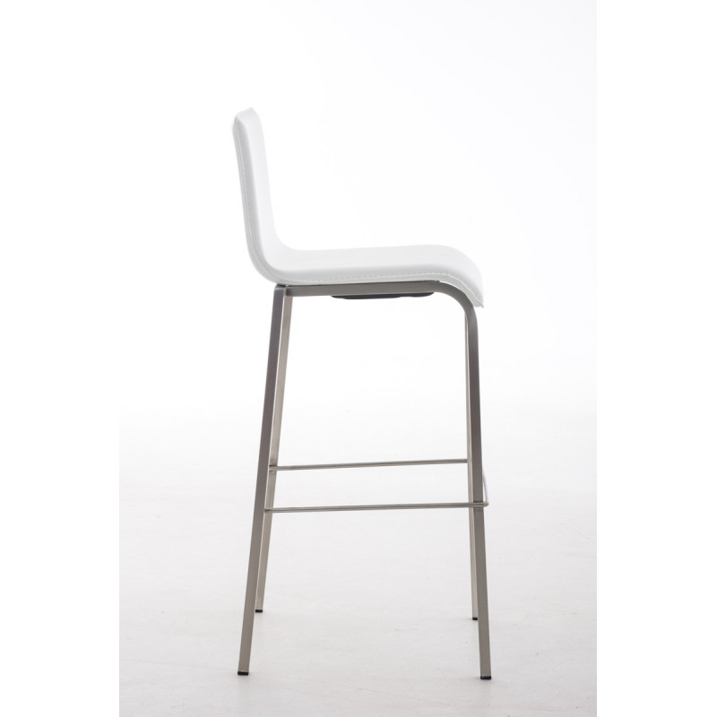 Sgabello Avola E78 in similpelle bianco