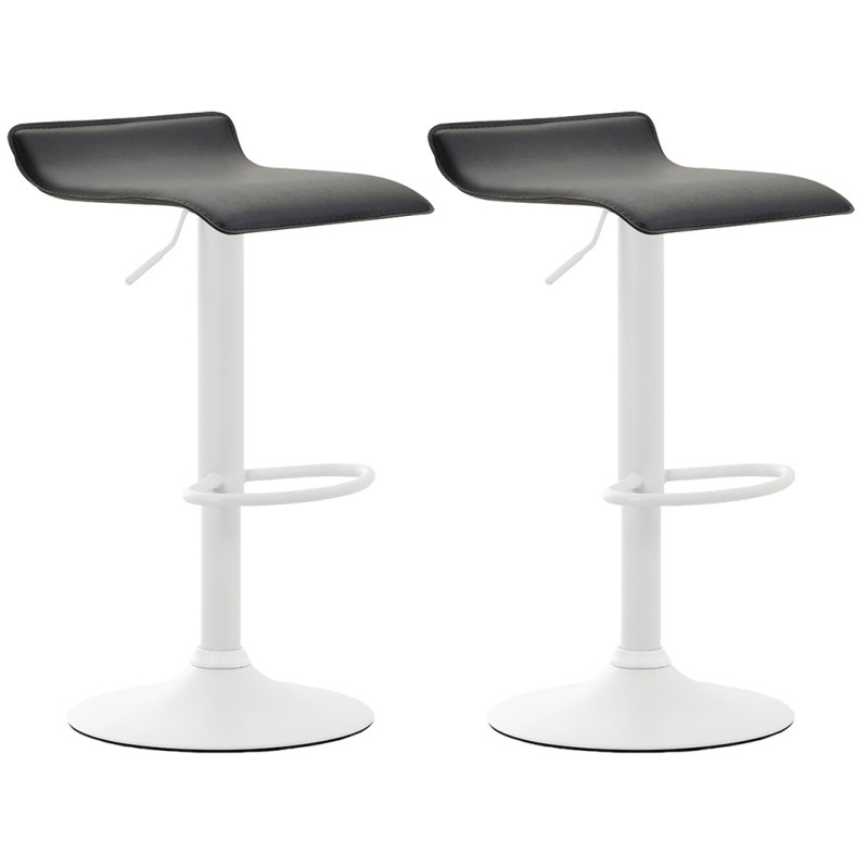 Lot de 2 tabourets de bar Dyn V2 en similicuir noir