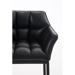 Tabouret de bar Damaso B avec piètement à 4 pieds noir