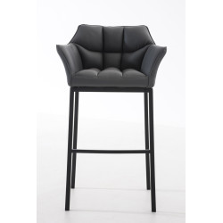 Tabouret de bar Damaso B avec piètement à 4 pieds gris