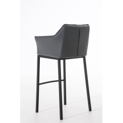 Tabouret de bar Damaso B avec structure à 4 pieds gris