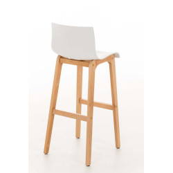 Tabouret de bar Hoover Natura avec structure à 4 pieds, blanc