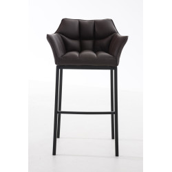 Tabouret de bar Damaso B avec piètement à 4 pieds brun