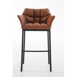 Tabouret de bar Damaso B avec piètement à 4 pieds brun clair