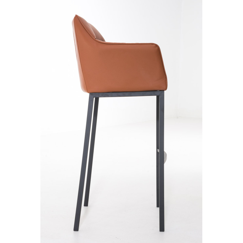 Tabouret de bar Damaso B avec structure à 4 pieds marron clair
