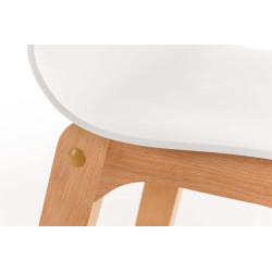 Tabouret de bar Hoover Natura avec structure à 4 pieds, blanc