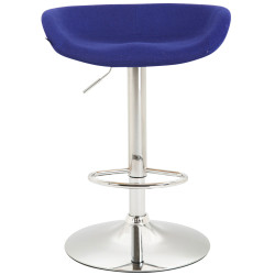 Tabouret de bar en feutre Anaheim chromé bleu
