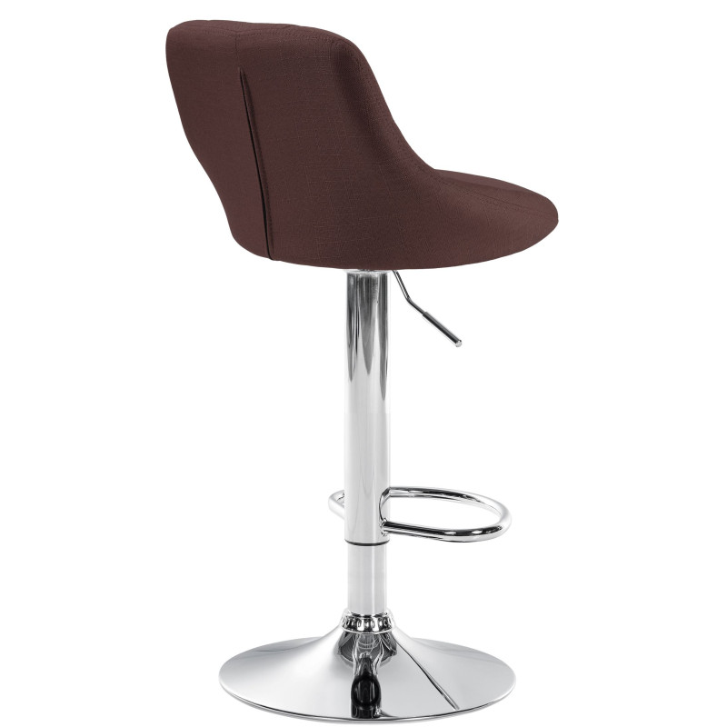 Tabouret de bar Lazio en tissu chromé