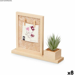 Cadre photo 411096 Naturel Plastique Bois MDF (8 Unités)