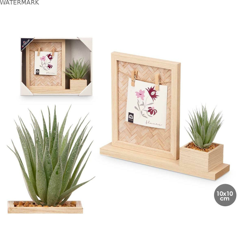 Cadre photo 411096 Naturel Plastique Bois MDF (8 Unités)