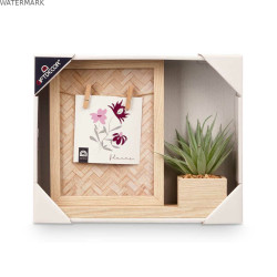 Cadre photo 411096 Naturel Plastique Bois MDF (8 Unités)