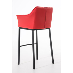 Tabouret de bar Damaso B avec piètement à 4 pieds rouge