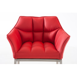 Tabouret de bar Damaso E avec structure à 4 pieds rouge