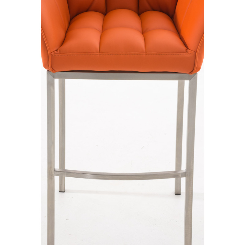 Tabouret de bar Damaso E avec structure à 4 pieds orange