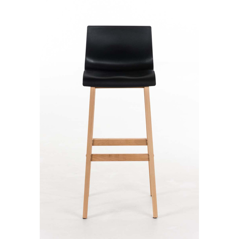 Tabouret de bar Hoover Natura structure 4 pieds noir