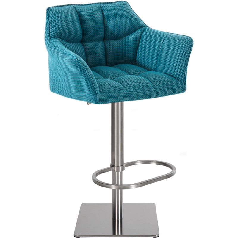 Tabouret de bar Damaso E tissu turquoise