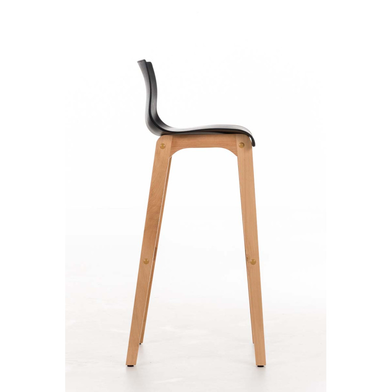 Tabouret de bar Hoover Natura structure 4 pieds noir