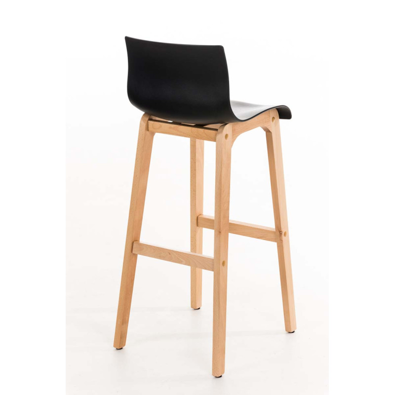 Tabouret de bar Hoover Natura structure 4 pieds noir