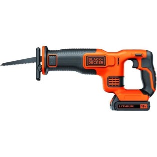 BLACK+DECKER Scie Sabre Sans Fil 18 V BDCR18-QW Livrée avec 1 Batterie et 1 Lame de 15 cm, Débattement 22 mm