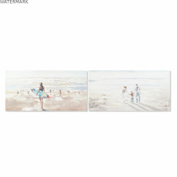 Cadre DKD Home Decor Plage 120 x 3,7 x 60 cm (2 Unités)
