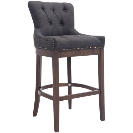 Tabouret de bar en tissu Lakewood, style antique gris foncé