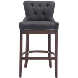Tabouret de bar Lakewood en tissu gris foncé antique