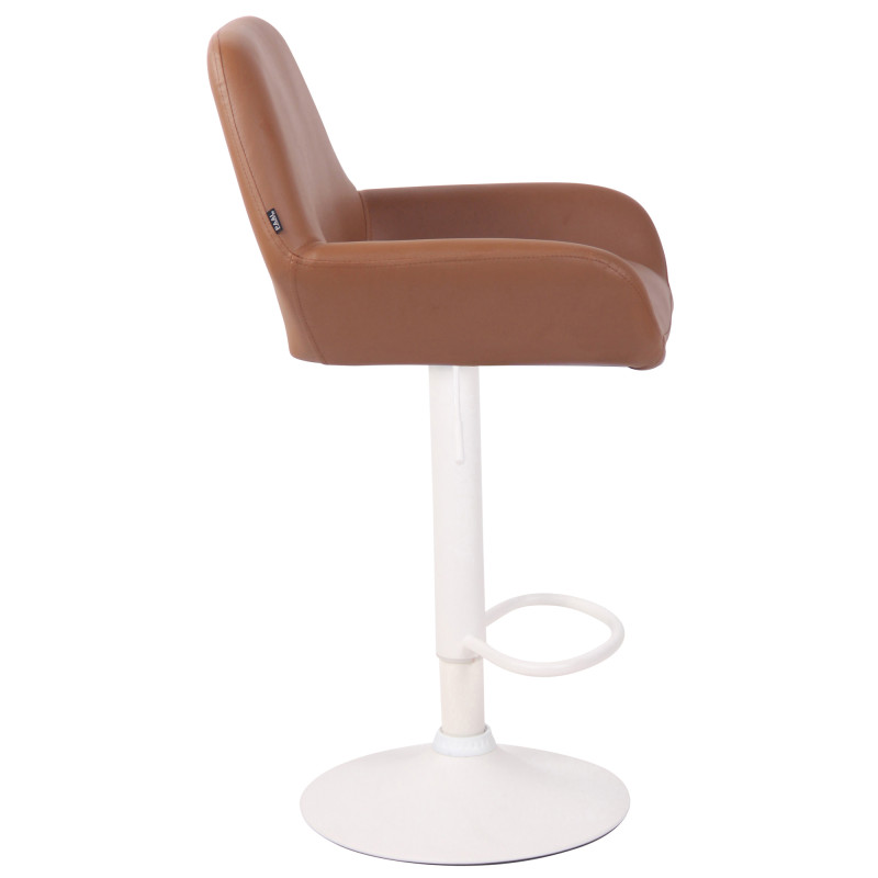 Tabouret de bar Braga en cuir artificiel marron clair