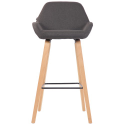 Tabouret de bar Newnan, 4 pieds, structure en chêne naturel gris foncé