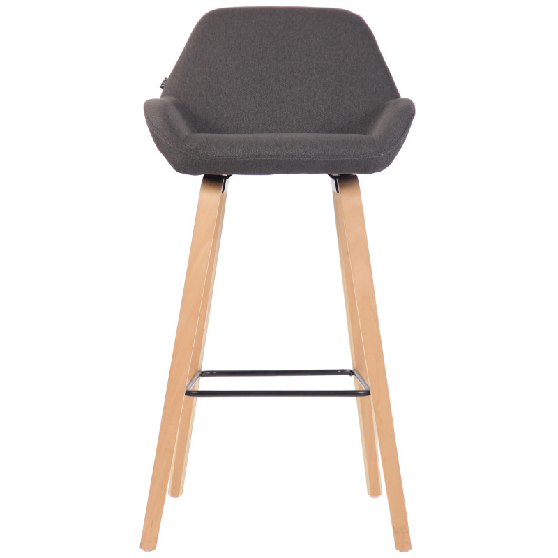 Tabouret de bar Newnan, 4 pieds, structure en chêne naturel gris foncé