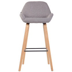Tabouret de bar Newnan, 4 pieds, structure en chêne naturel gris