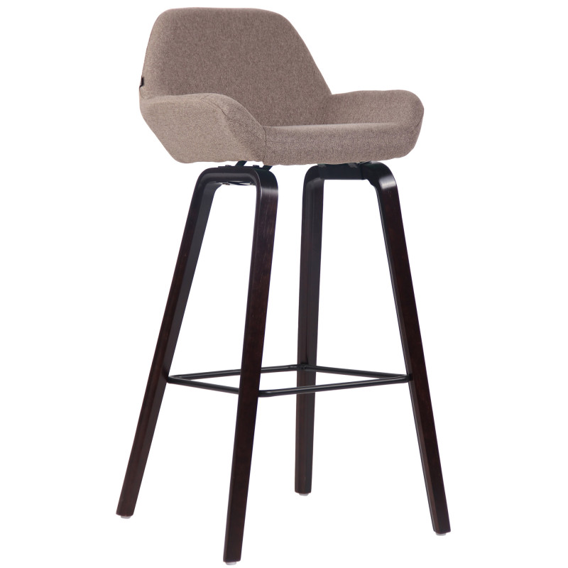 Tabouret de bar Newnan, 4 pieds en tissu, structure en noyer (chêne) taupe