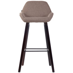 Tabouret de bar Newnan, 4 pieds en tissu, structure en noyer (chêne) taupe