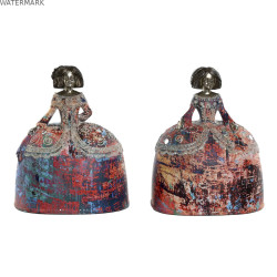 Figurine Décorative Home ESPRIT Multicouleur Résine Miroir Dame 17 x 12 x 21,5 cm (2 Unités)