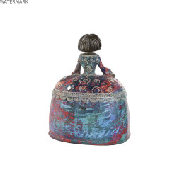 Figurine Décorative Home ESPRIT Multicouleur Résine Miroir Dame 17 x 12 x 21,5 cm (2 Unités)