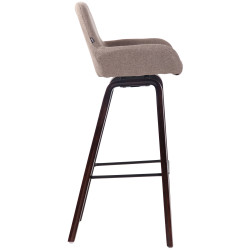 Tabouret de bar Newnan, 4 pieds en tissu, structure en noyer (chêne) taupe
