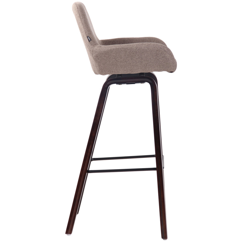 Tabouret de bar Newnan, 4 pieds en tissu, structure en noyer (chêne) taupe