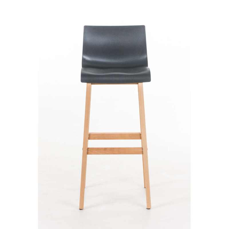 Tabouret de bar Hoover Natura avec structure à 4 pieds, gris