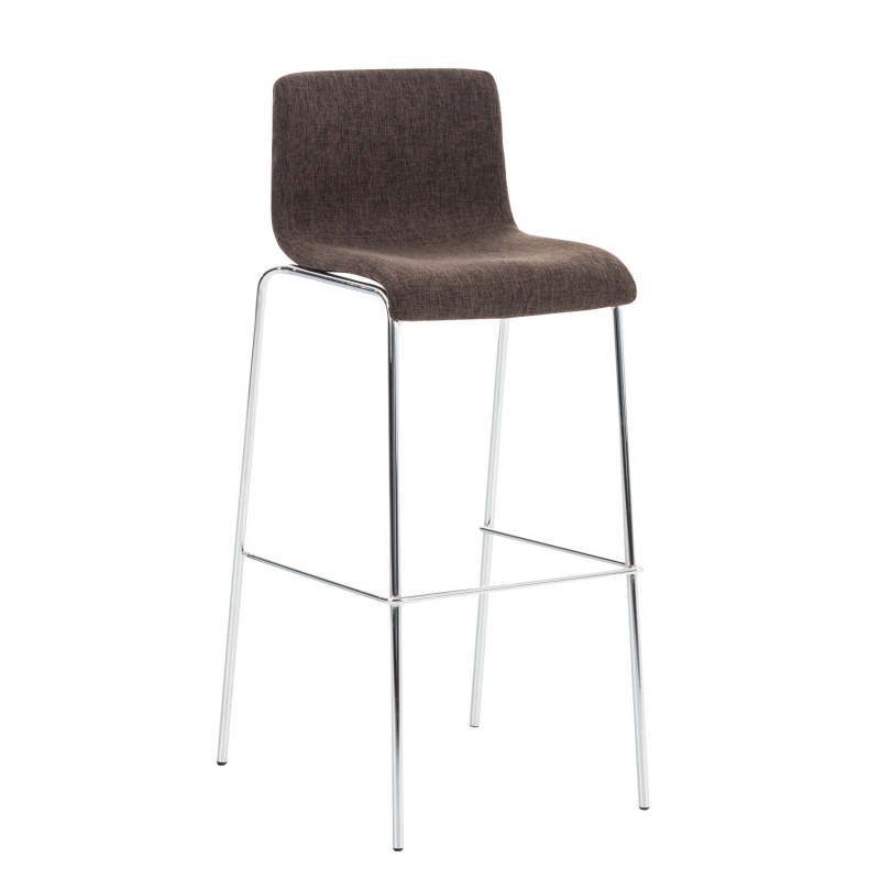 Tabouret de bar Hoover tissu 4 pieds structure chromée
