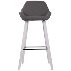 Tabouret de bar Newnan, 4 pieds en tissu, structure he (chêne) gris foncé
